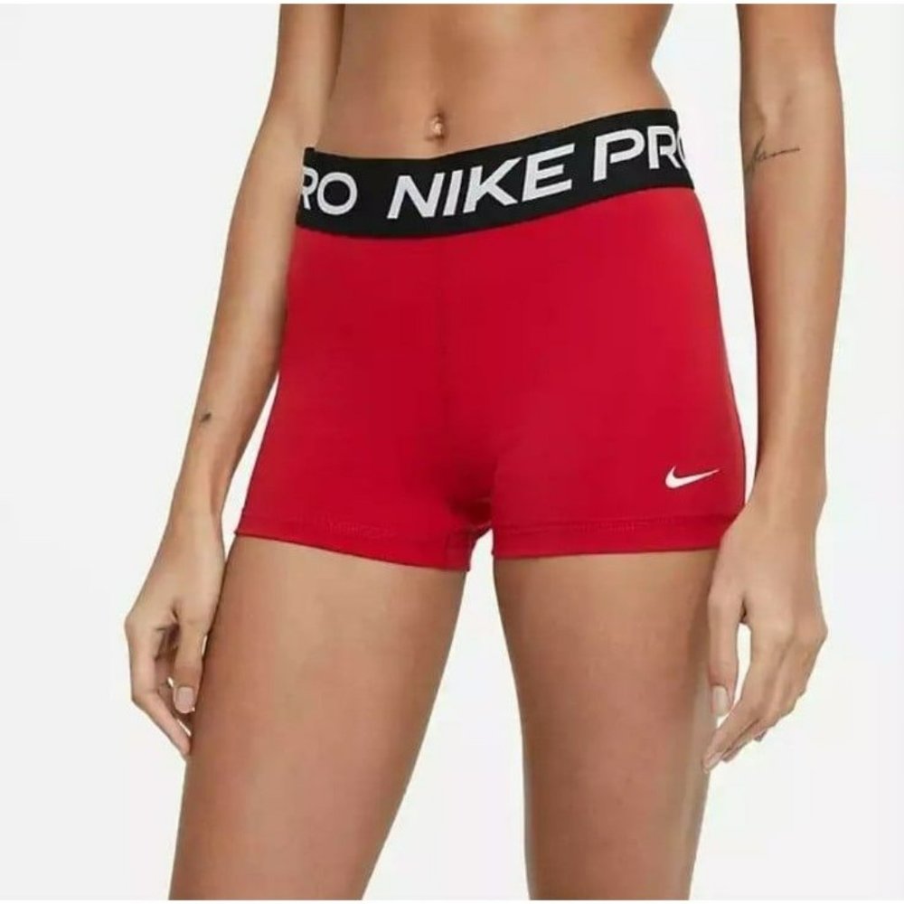WOMEN'S Nike Pro Shorts red black CZ9857-687 running